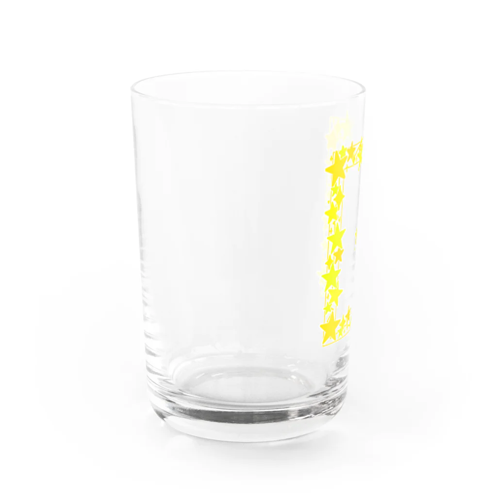 そのへんの黒猫の黄のフレーム Water Glass :left