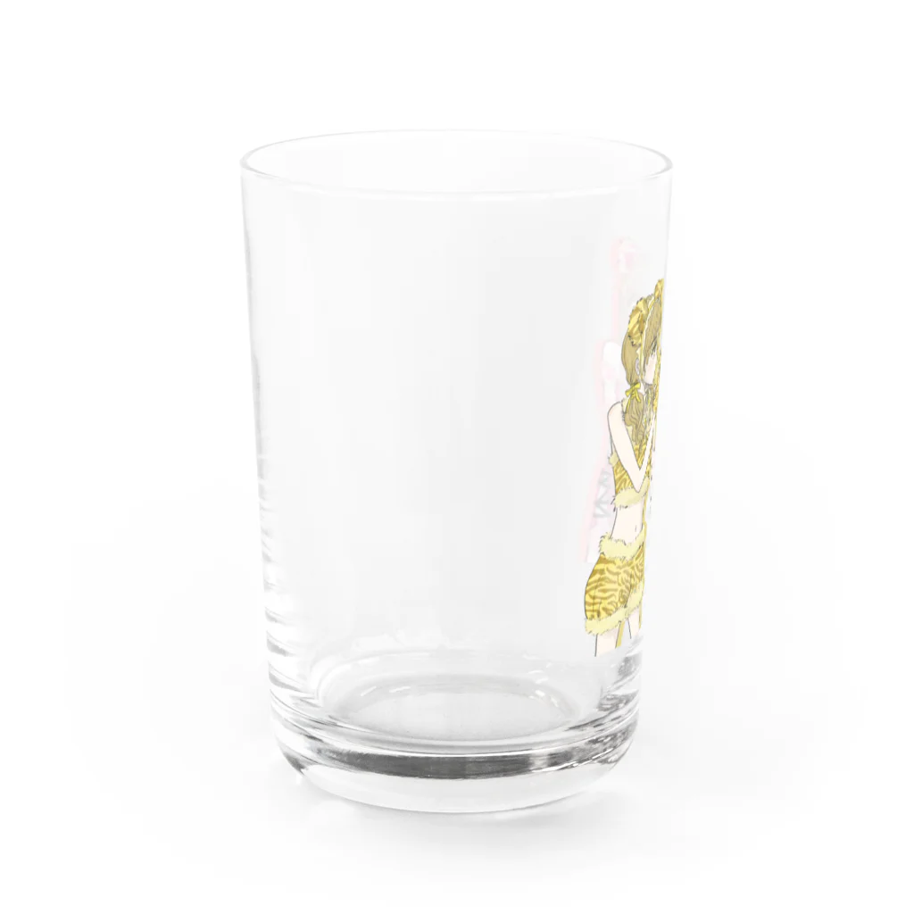 寝不足うさぎのアイシテ寅のコ Water Glass :left