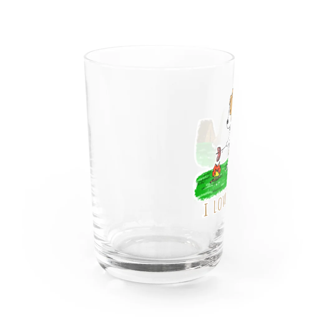 Kazunari0420のI Love Camp （ボーダーコリー　レッド） Water Glass :left