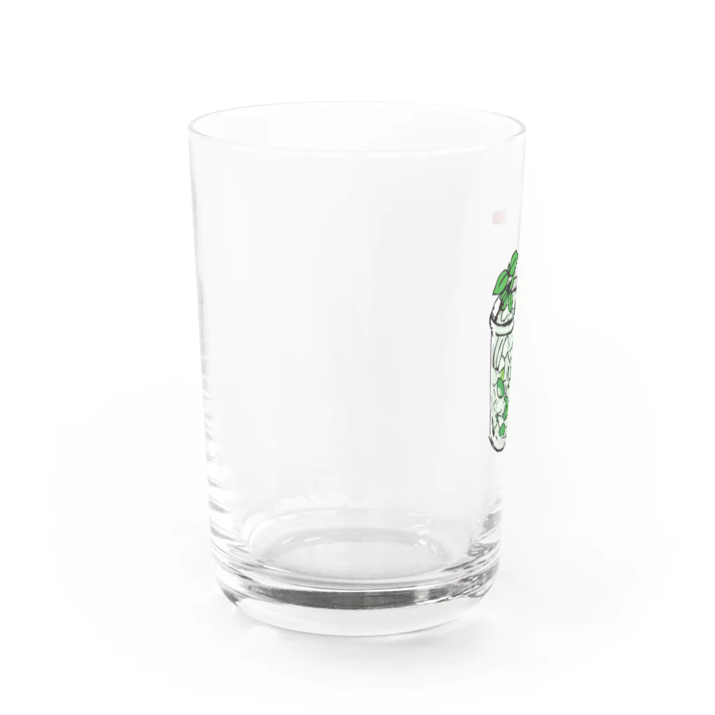 HIDEPAINT　SUZURI店のモヒート Water Glass :left