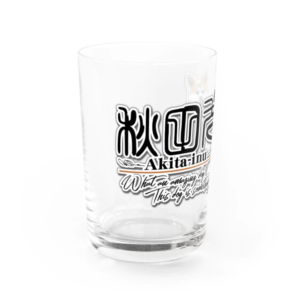 オリジナル工房プリントンの秋田犬  イラストプリント Water Glass :left