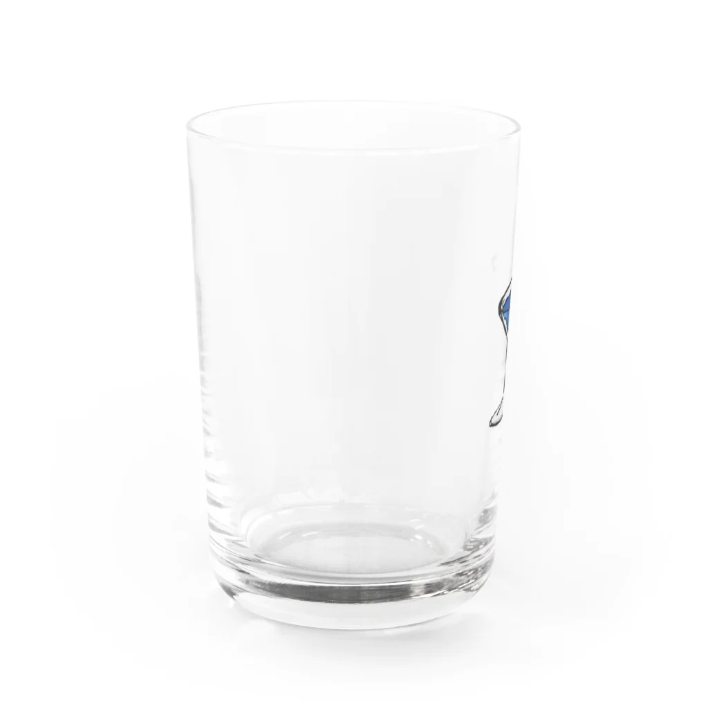 HIDEPAINT　SUZURI店のスカイダイビング Water Glass :left