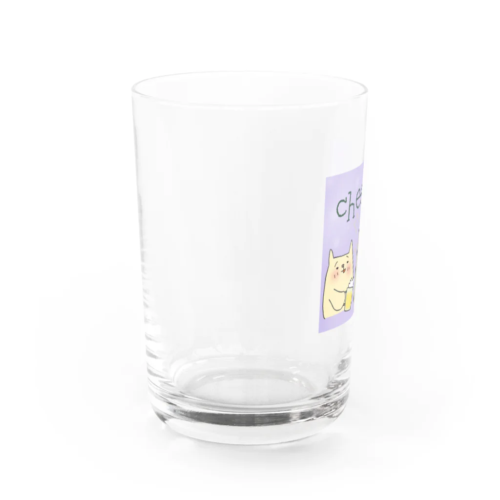 三度の飯よりの猫打ち上げ Water Glass :left