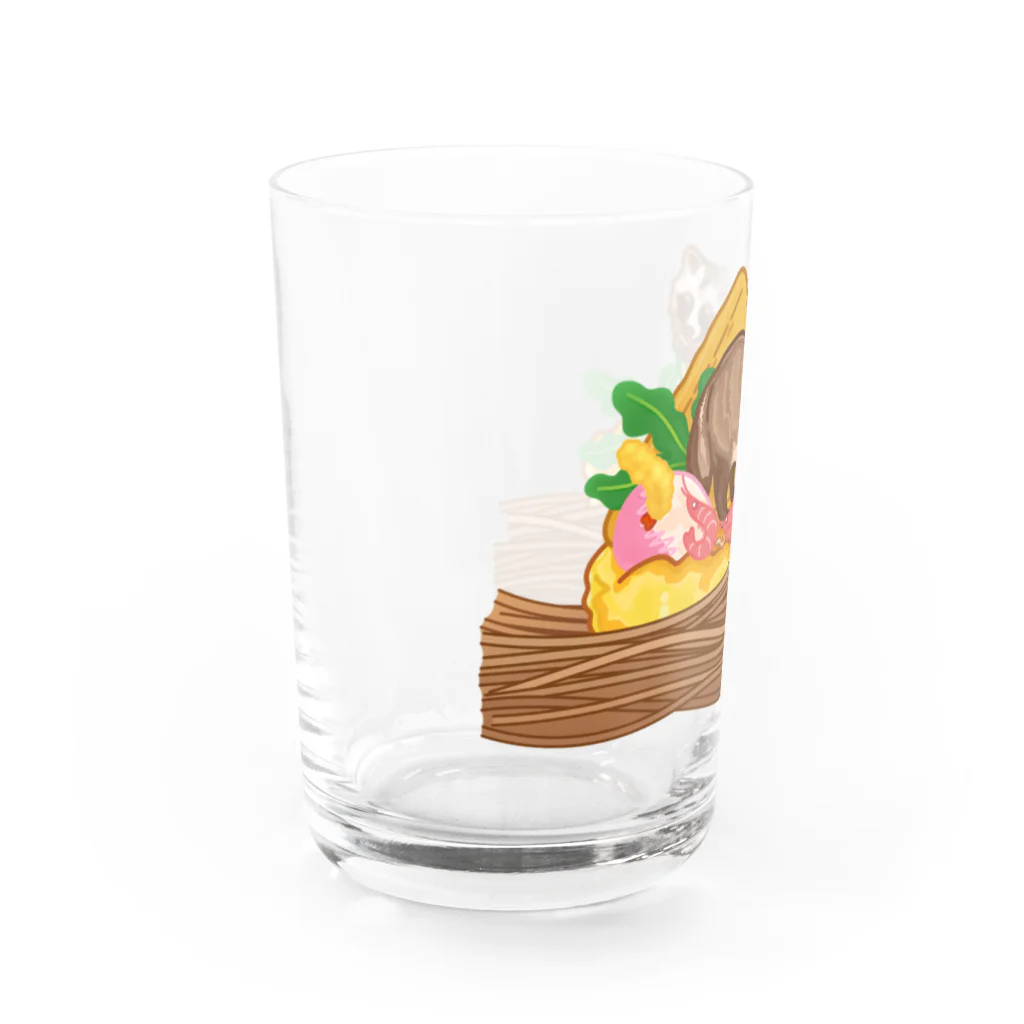 ハナドリカ SUZURI店のたぬきそば Water Glass :left