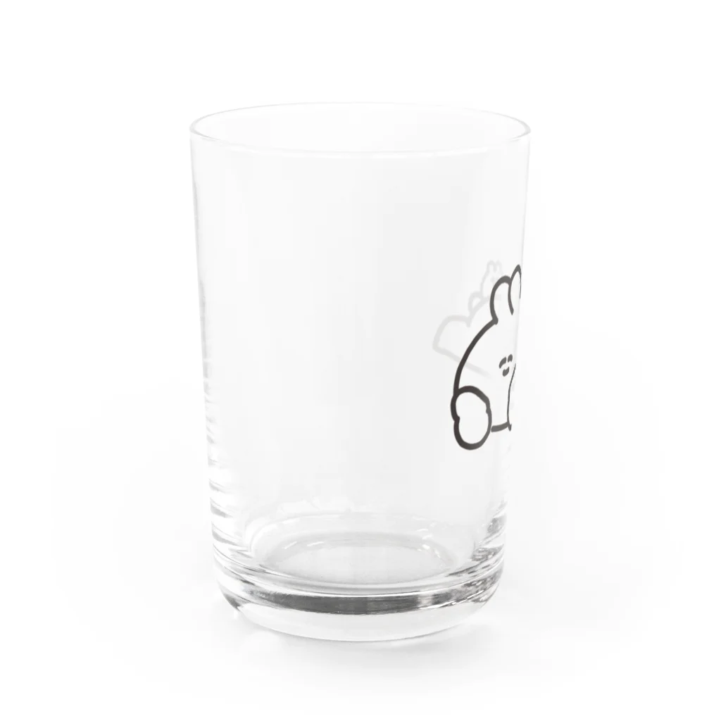 ナポリのSUZURIの寝そべりうさちゃんハムちゃん Water Glass :left