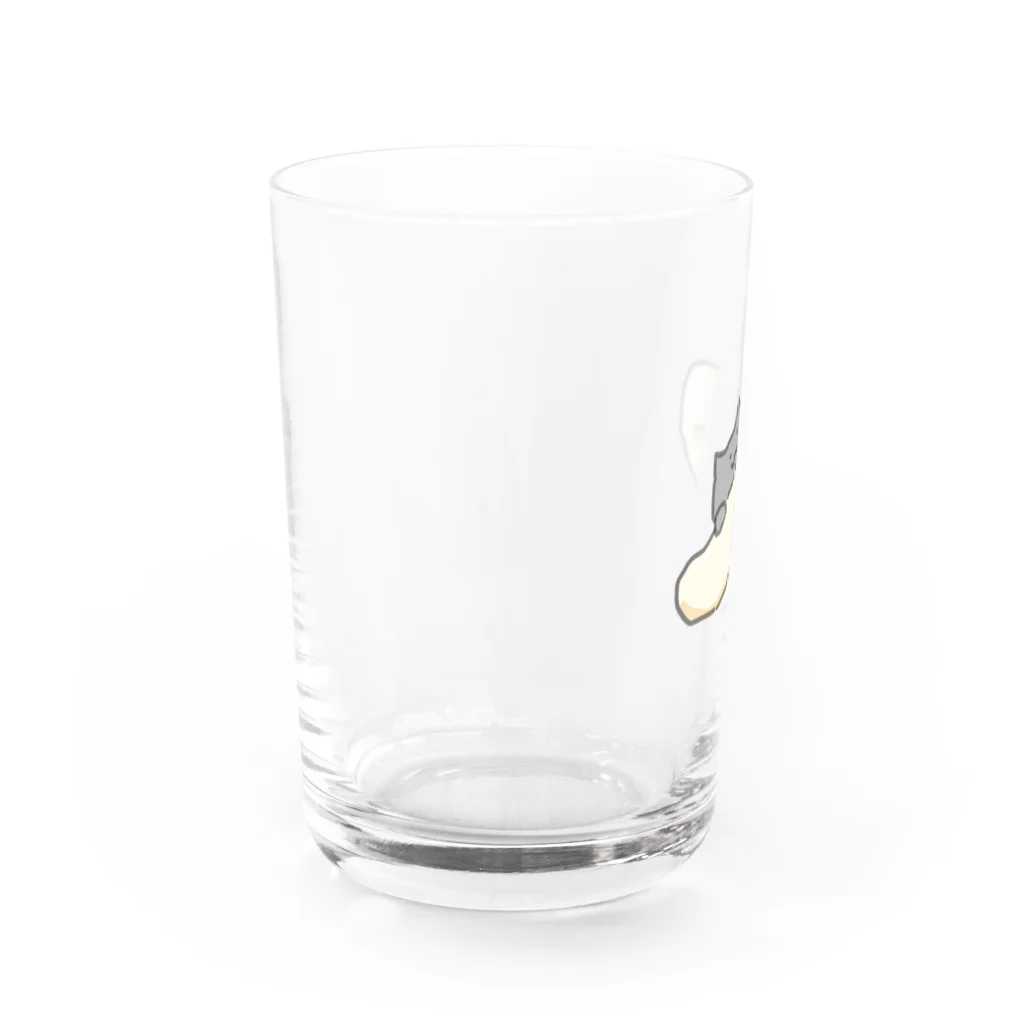 優歩(ゆほ)の何も考えていないねっことナン Water Glass :left