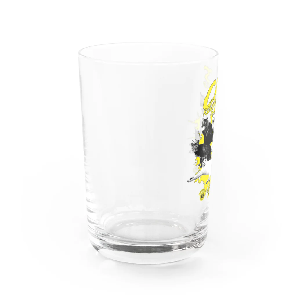 LONESOME TYPE ススの猫が世界を支配する（黄） Water Glass :left