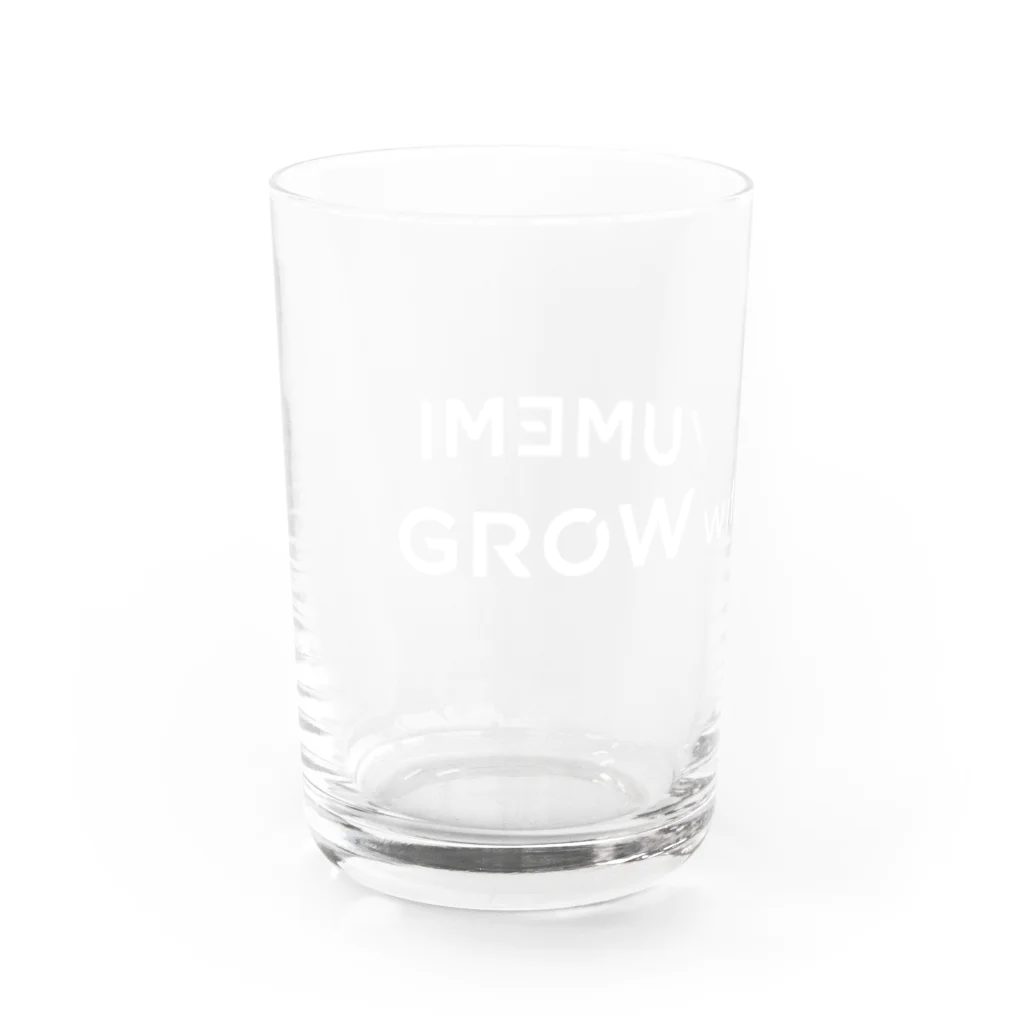 YUMEMIのGROW with YUMEMI（白ロゴ） グラス左面