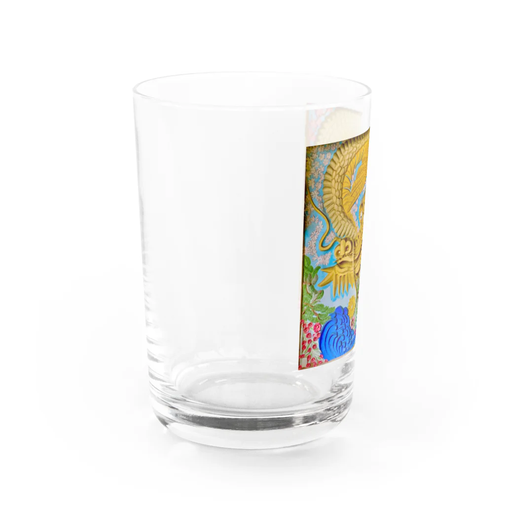 こてえ美術館 辰の龍だって花が好き Water Glass :left