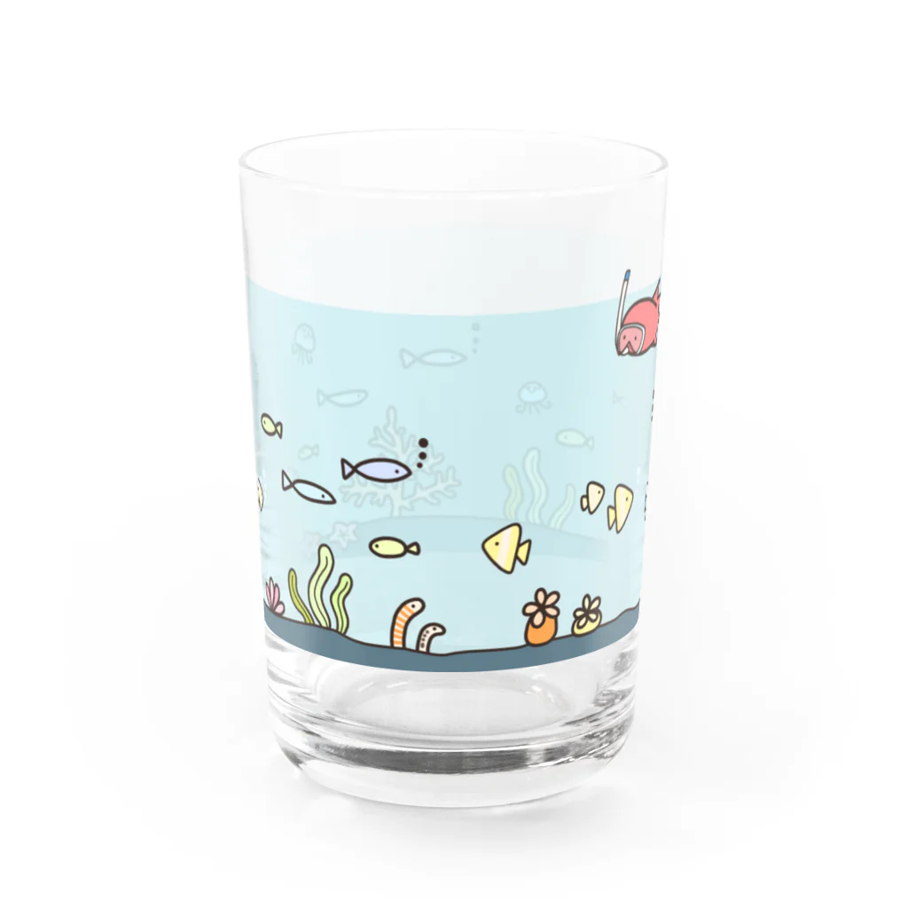 sakumayoshikoの海を泳ぐタコさんウインナー　カラフルグラス Water Glass :left