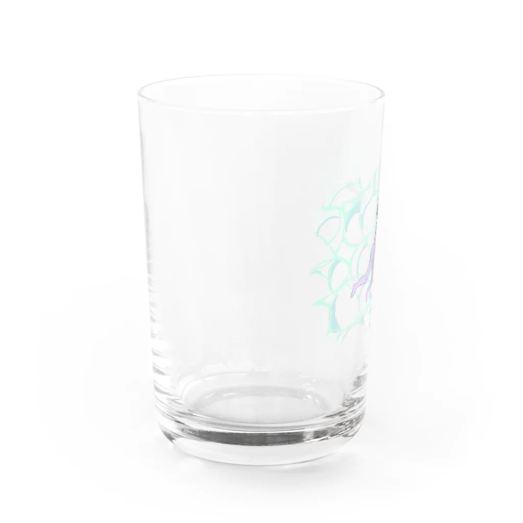 犬吠え商店の時に学びて遠くへ行きたい Water Glass :left