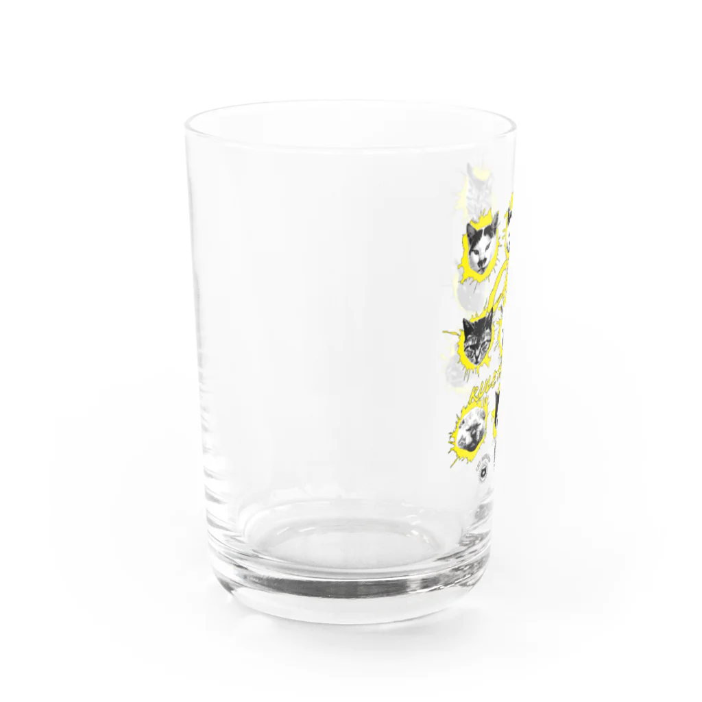 LONESOME TYPE ススの猫が世界を支配する9FACES（黄） Water Glass :left