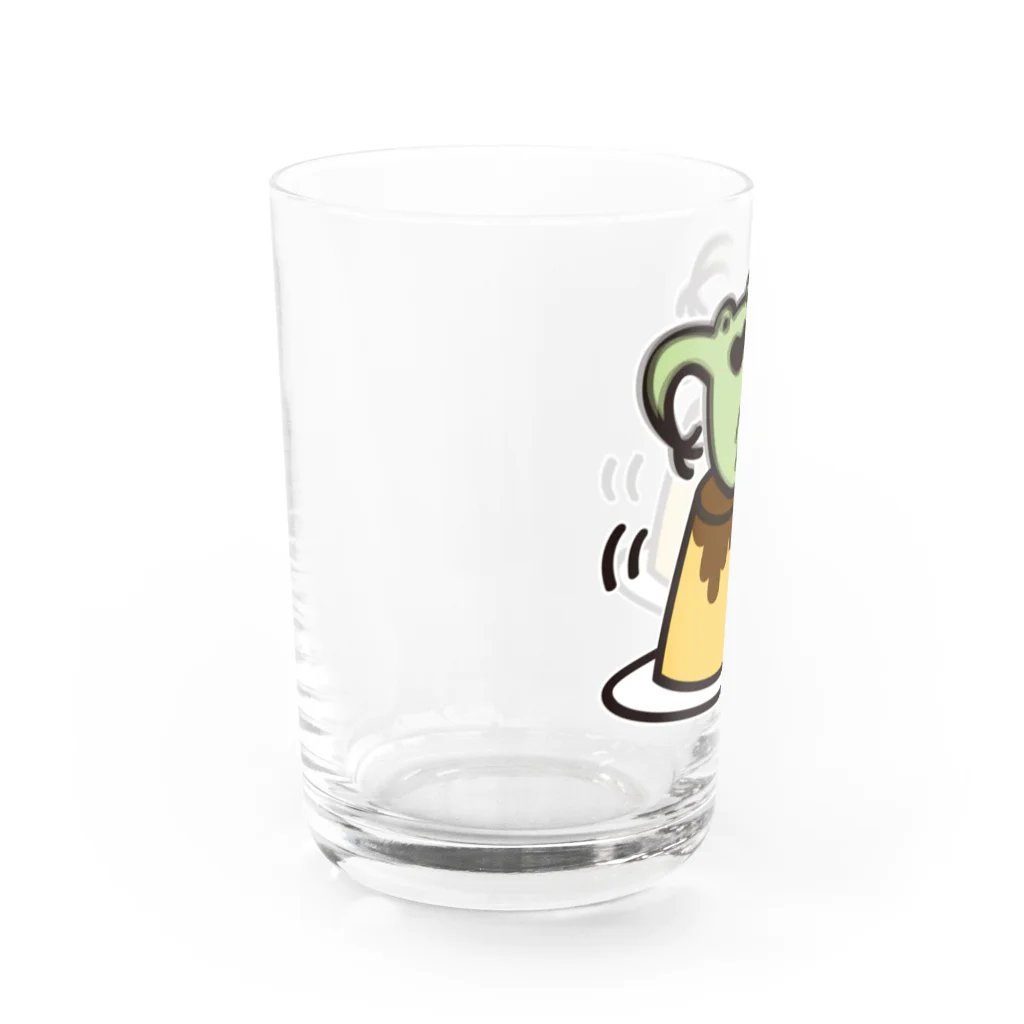 ただとま屋の陽気なカエルとプリン Water Glass :left