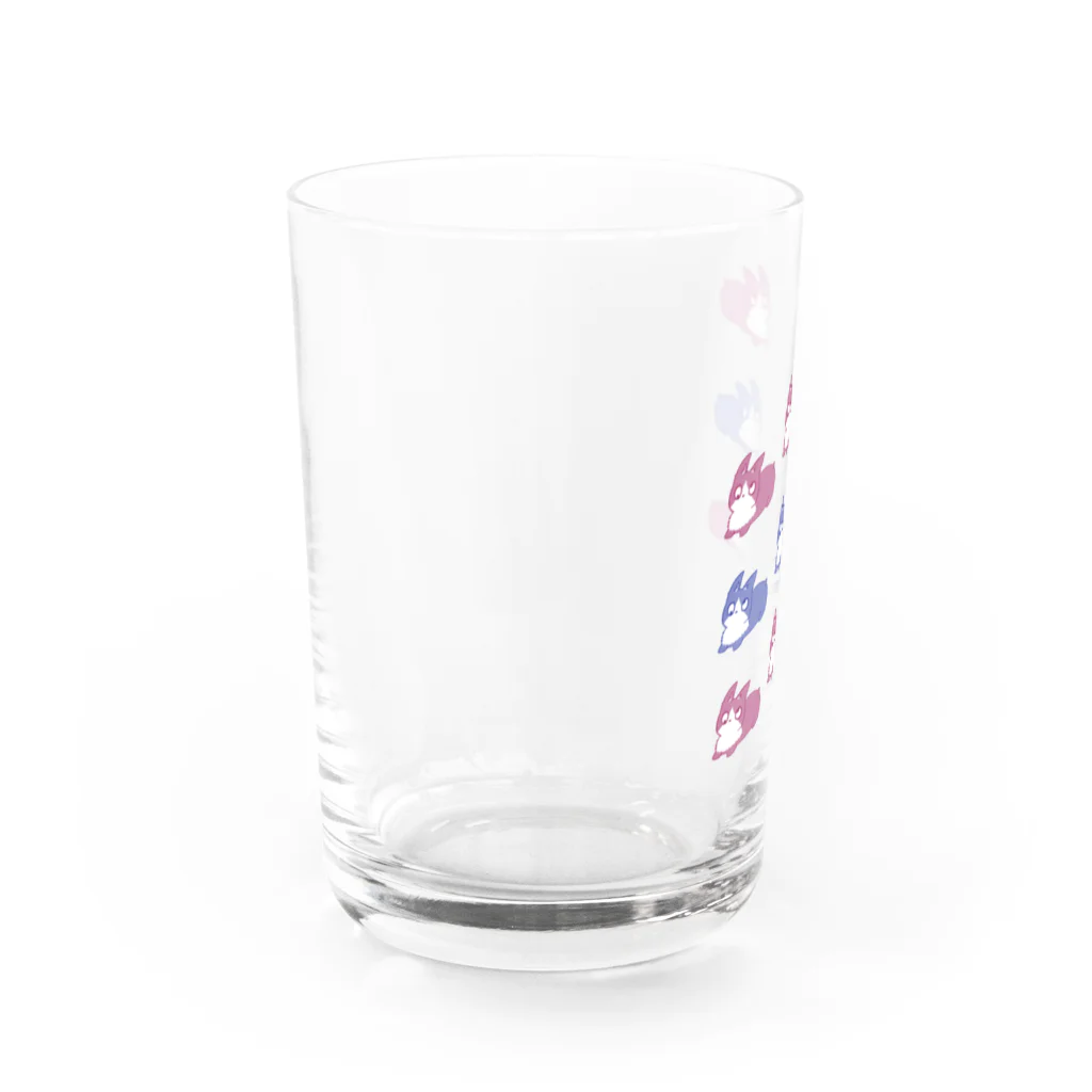 もぐもぐパルプの斜視の犬（ビビッド） Water Glass :left