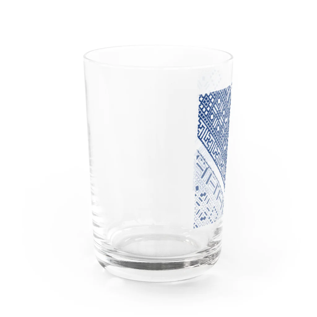 ヒシコギントのcogin+T No.011 手刺しこぎん刺し Water Glass :left