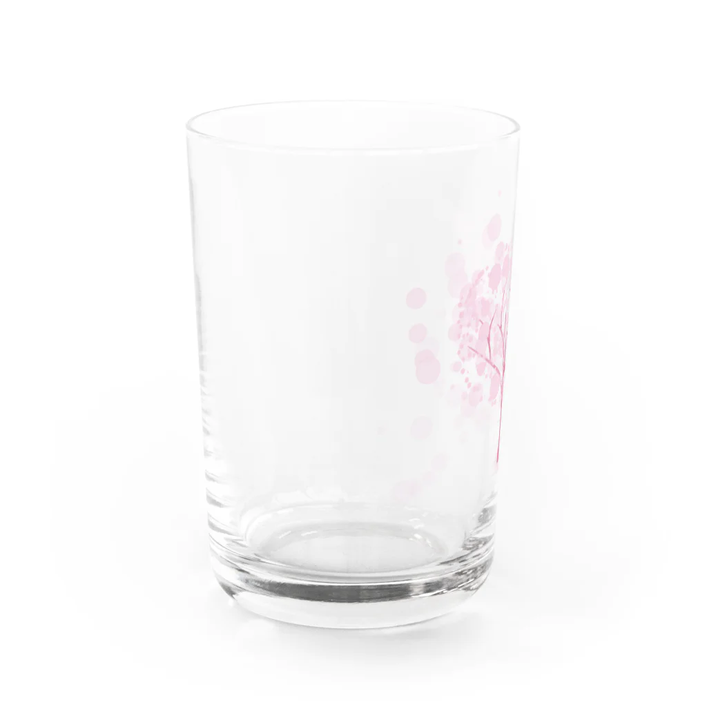 VIETSTAR★１０８のレトログラス　ピンクの木 グラス左面