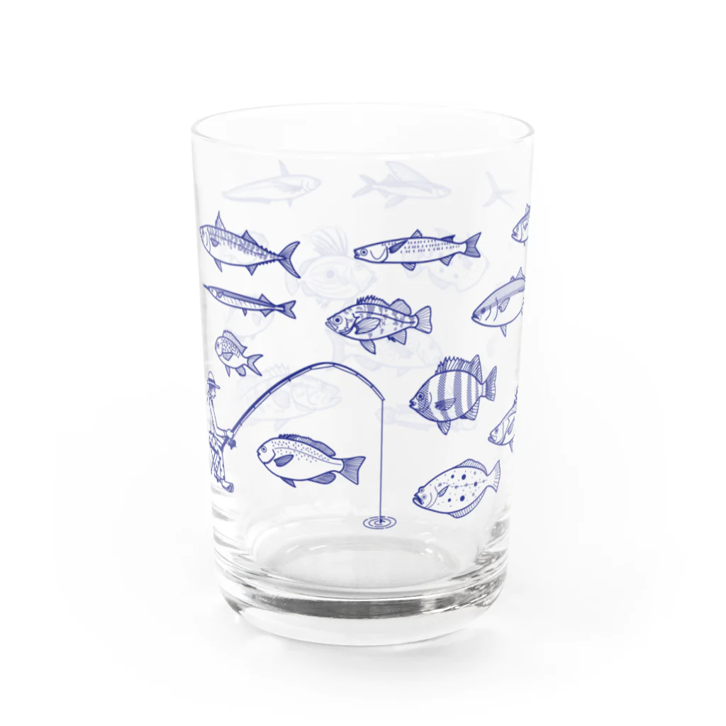 Umikko8823のお魚　青LINE Water Glass :left