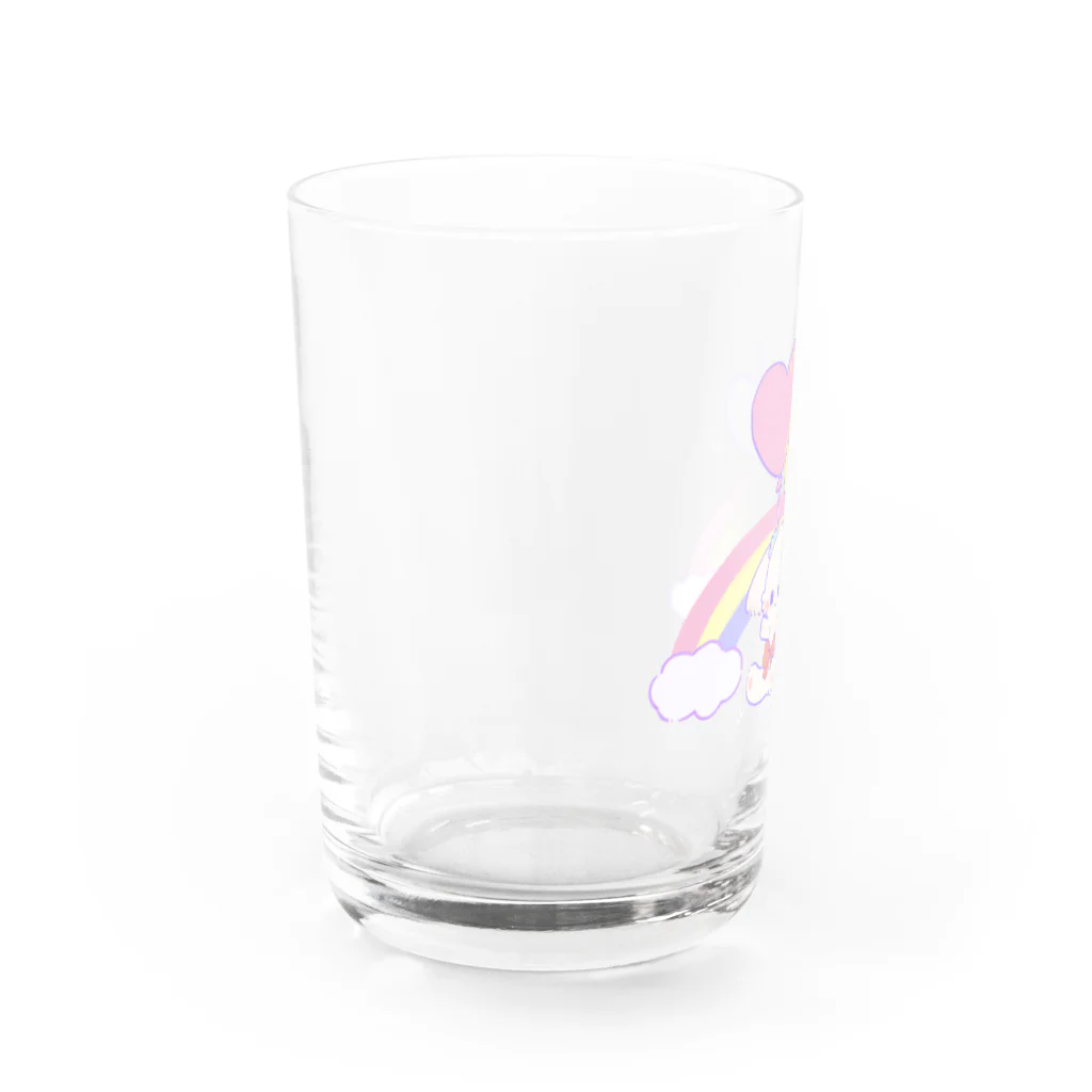 ひらきたのふわふわうるふさん Water Glass :left