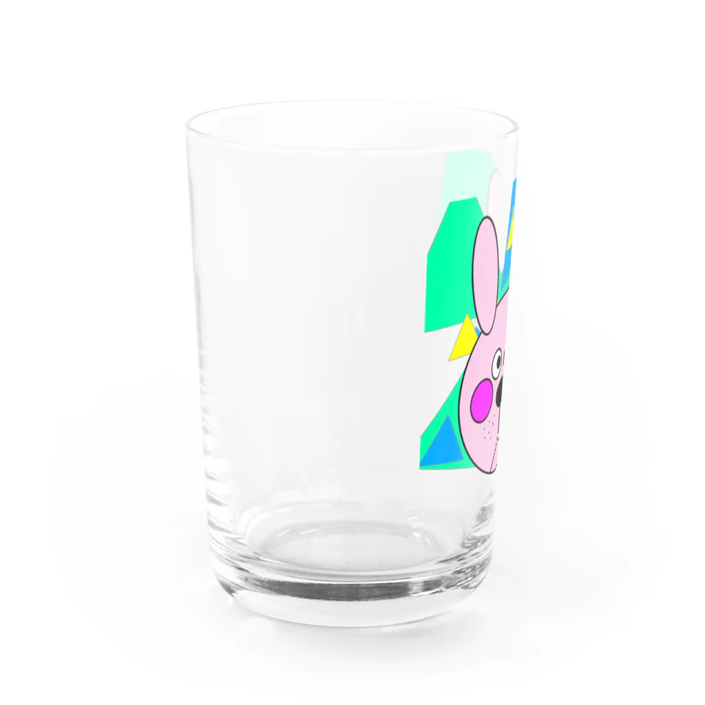 After のカラフルなウサギ Water Glass :left