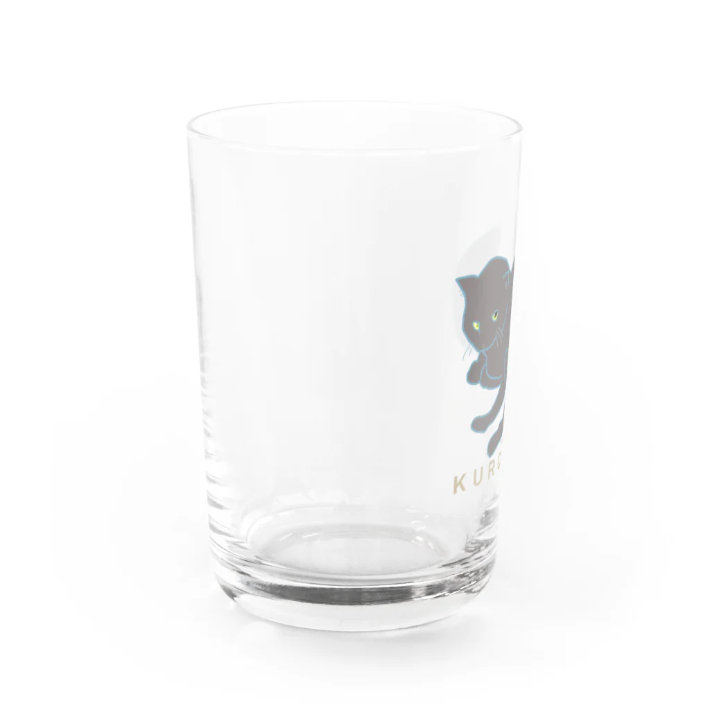 猫猫商店の黒猫こぱん(ロゴ入り) Water Glass :left