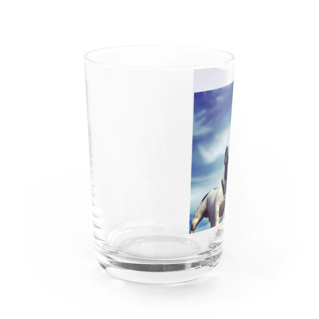 レザーウッドの青空とフレブル ゴンちゃん Water Glass :left