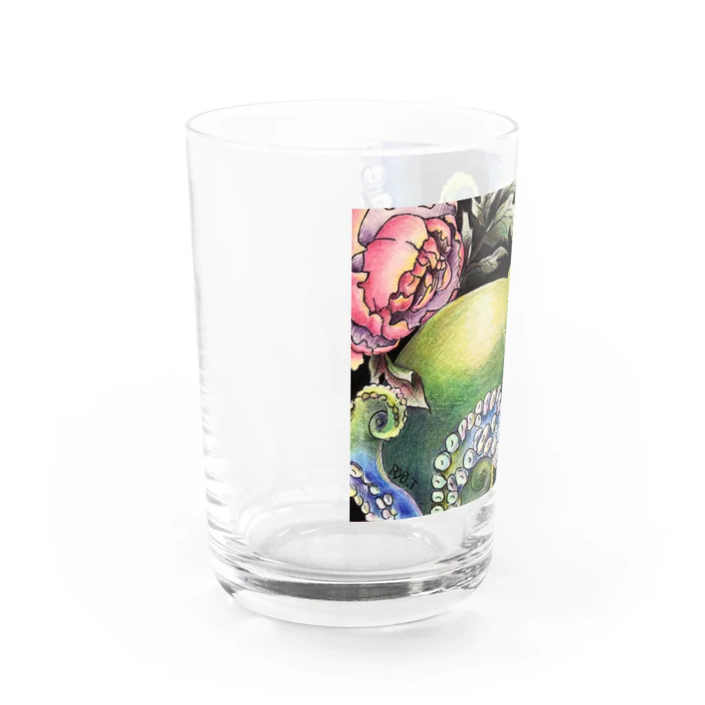 涼　06商店の蛸牡丹 Water Glass :left