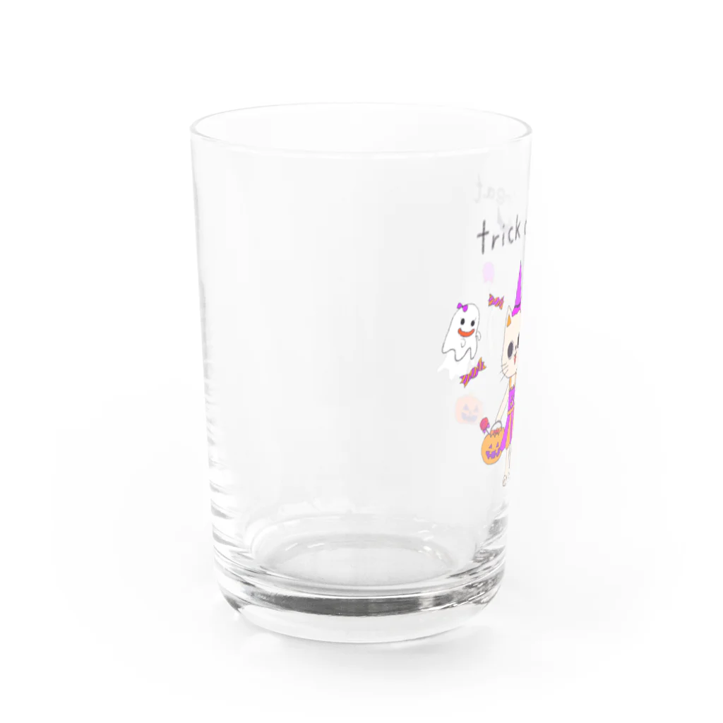 ゆずずショップのトリック・オア・トリート　ねこ Water Glass :left