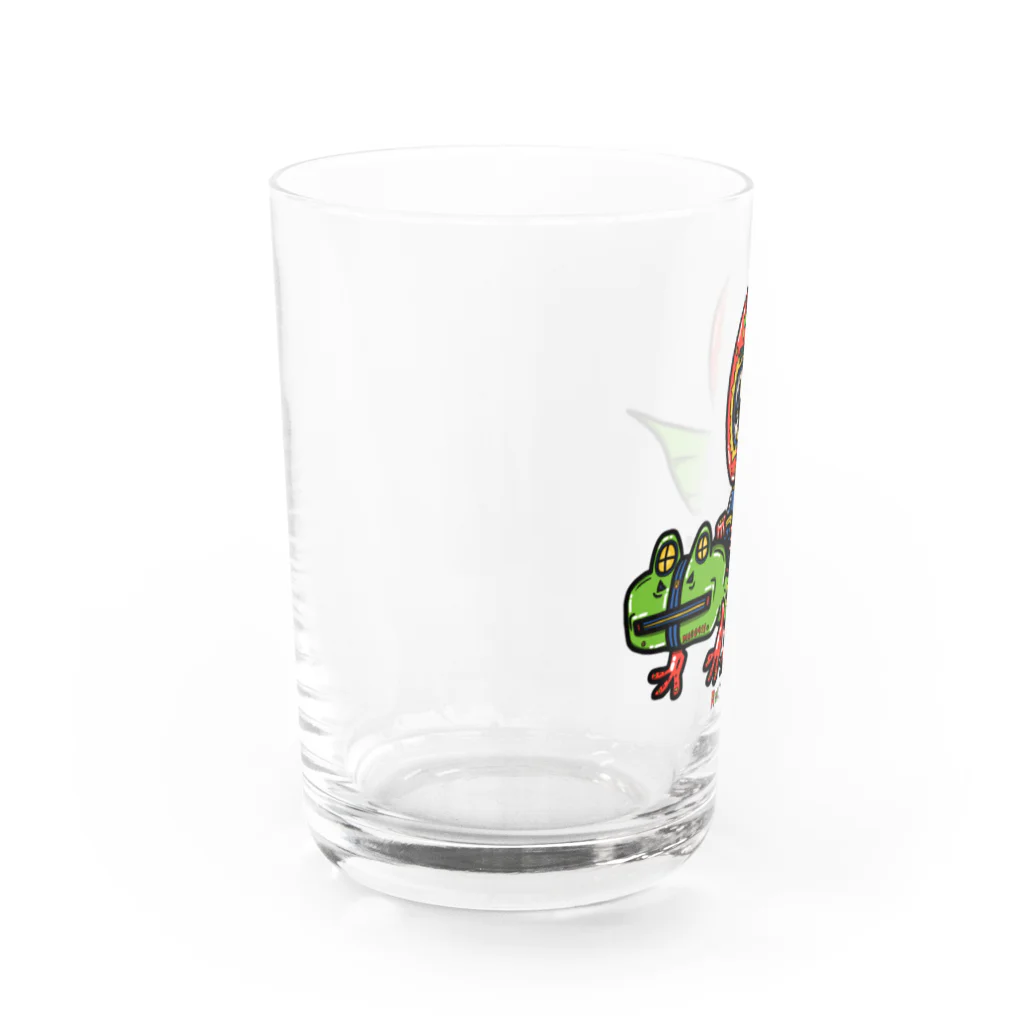 oekaki/ROUTE ONEのカエルライダー★まこちゃん Water Glass :left