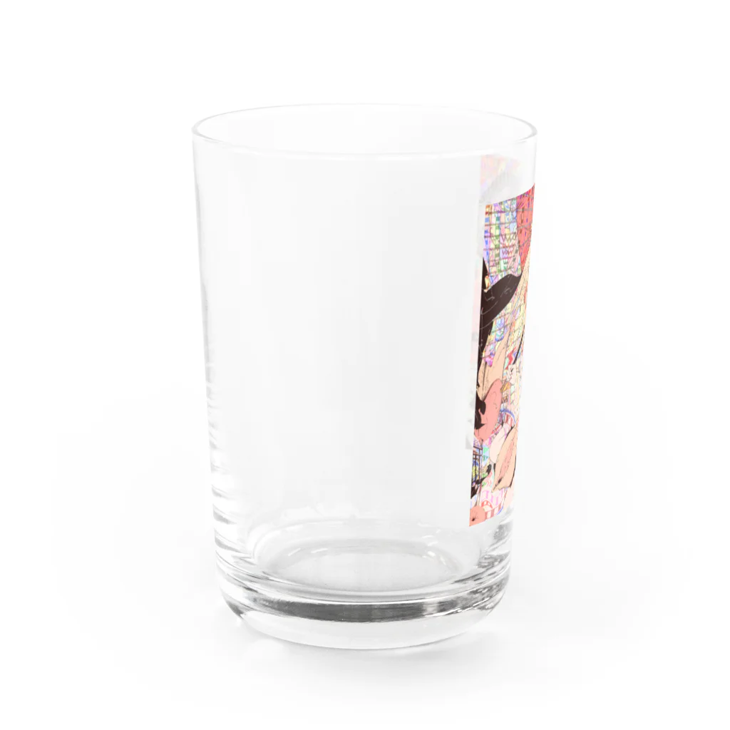 放蕩娘の売店のゲイシャコンニチハ Water Glass :left