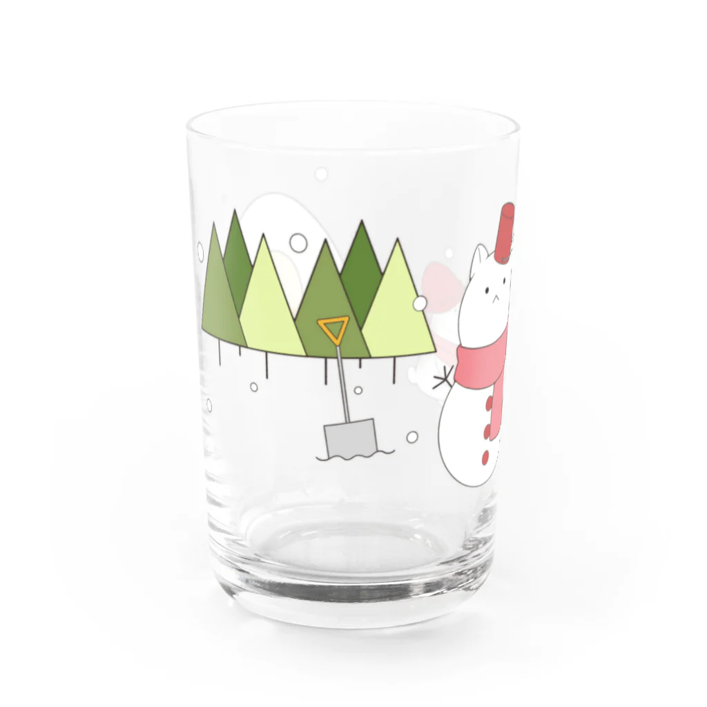 NEZU3の雪だるまねずみ Water Glass :left