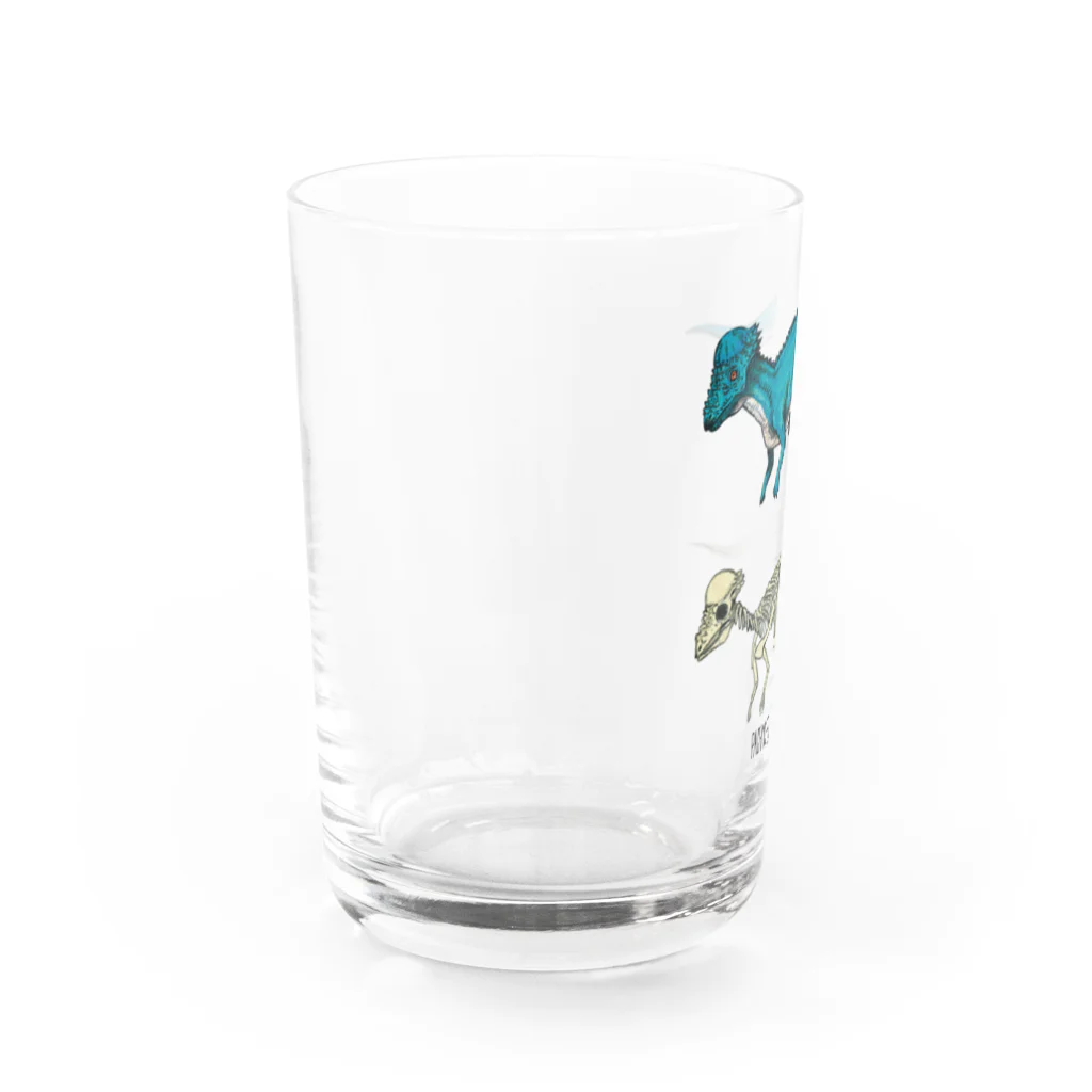 オガワユミエのパキケファロサウルス Water Glass :left