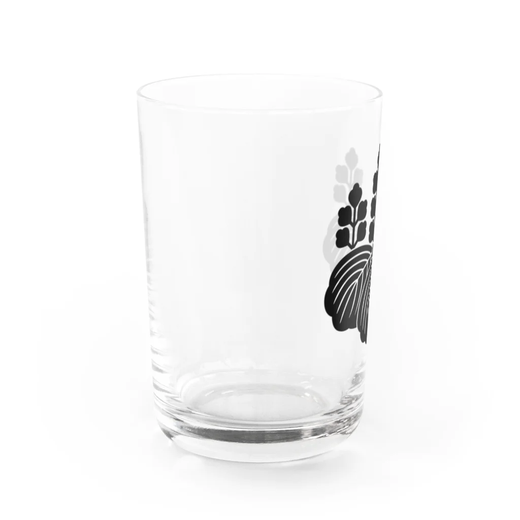 戦国神社 -戦国グッズ専門店-の豊臣秀吉/太閤/五七の桐/ブラック Water Glass :left