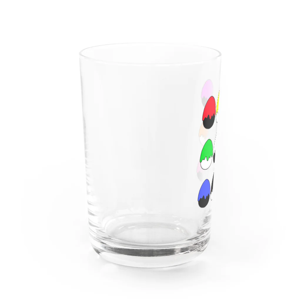 手描きのエトセトラのたまご型にペンキかかった(９色) Water Glass :left