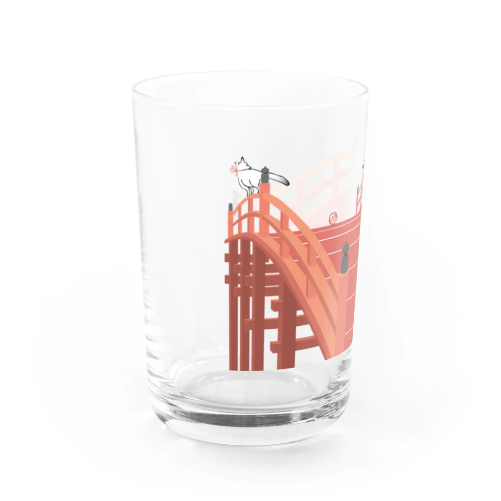 Amiの狐の赤太鼓橋 Water Glass :left