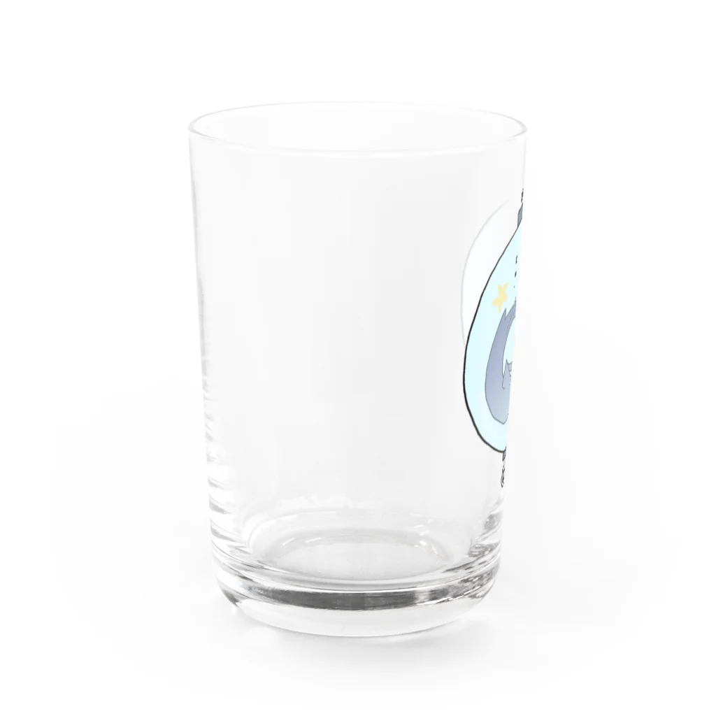 杜の魚のカプセル人魚（泳） Water Glass :left