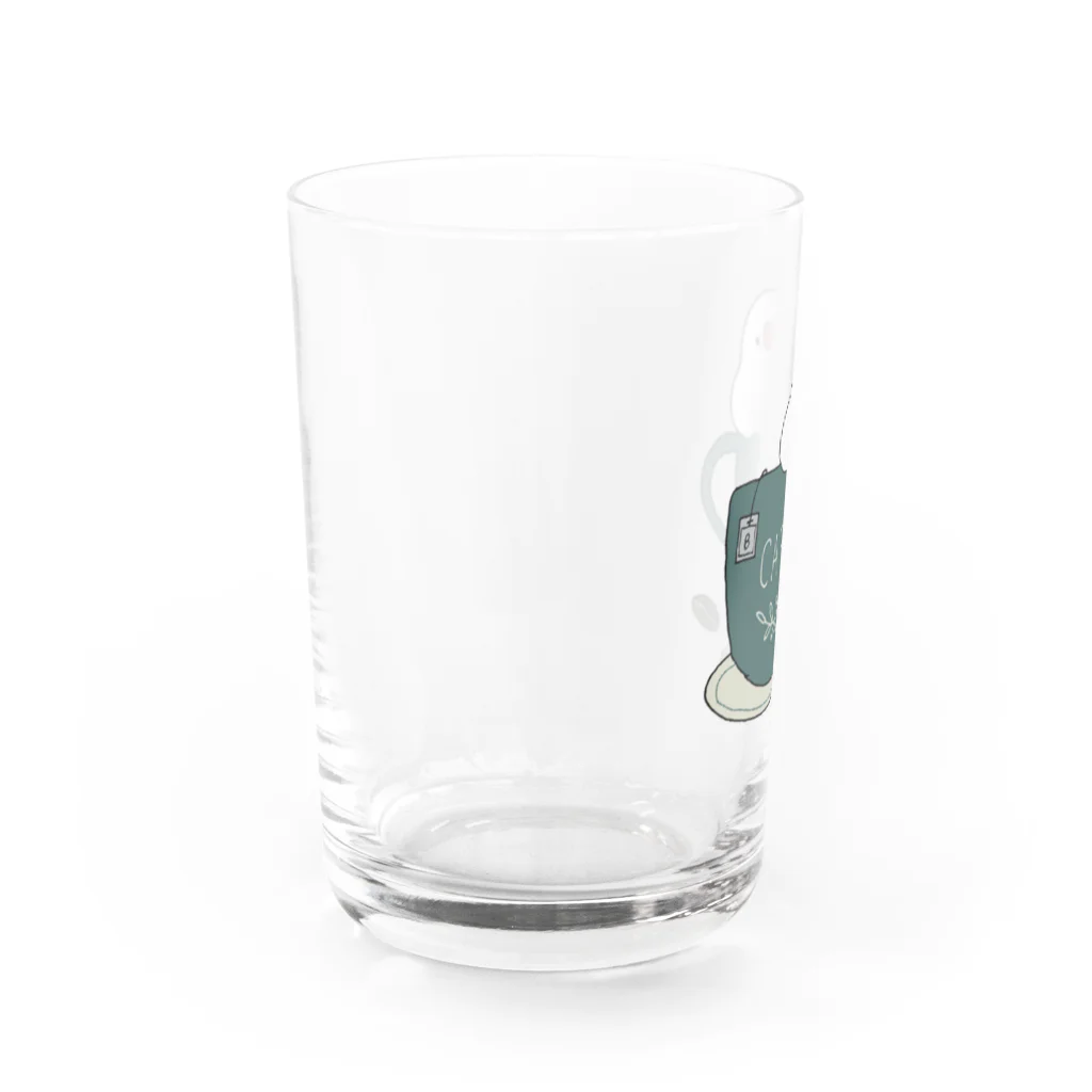 バニラ＆チッチのコーヒーカップ文鳥☕  (文鳥の日 2021記念) グラス左面