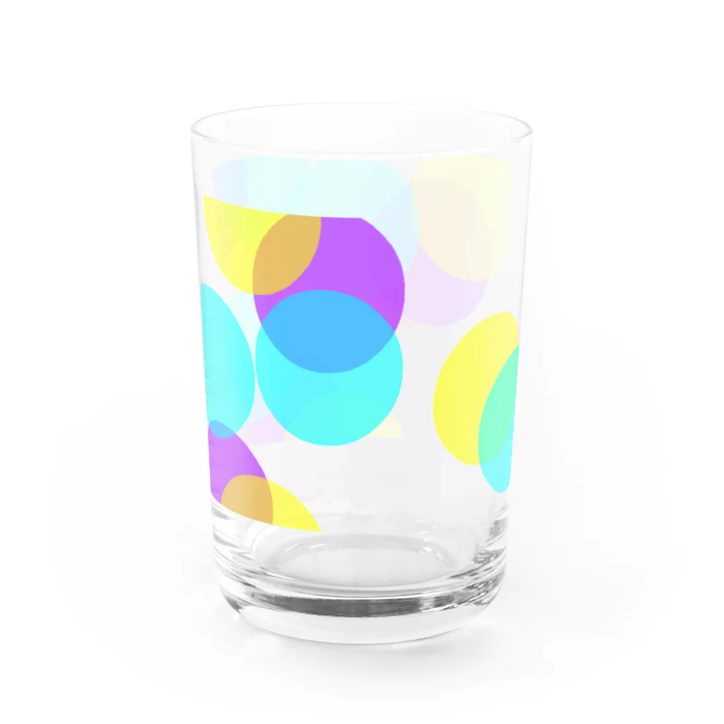 タンポポの水黄紫　ドット Water Glass :left