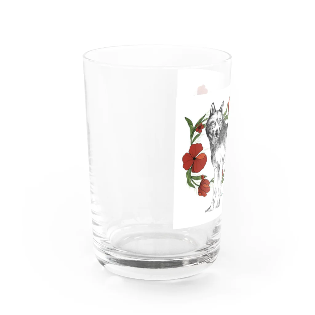 ちびたん工房のオオカミ Water Glass :left