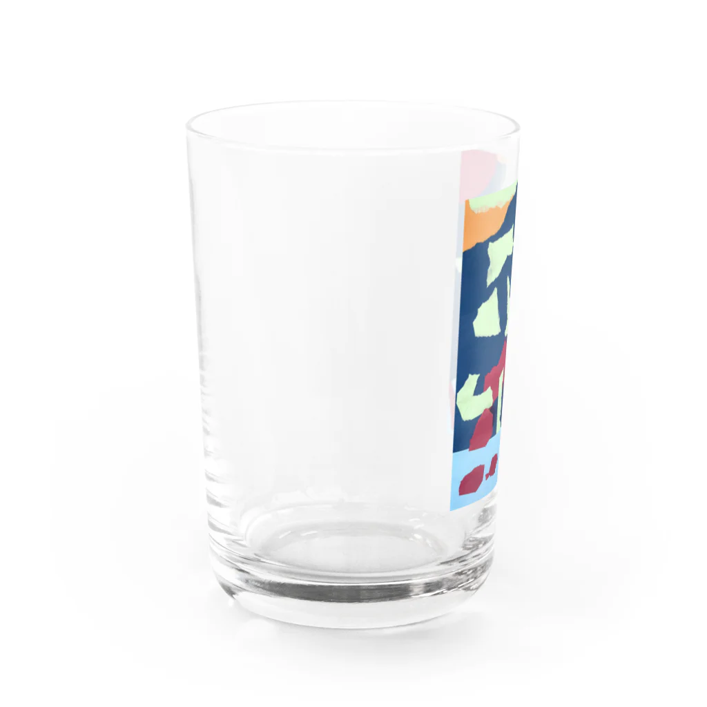 Hummingbirdの恐竜の世界の夜 Water Glass :left