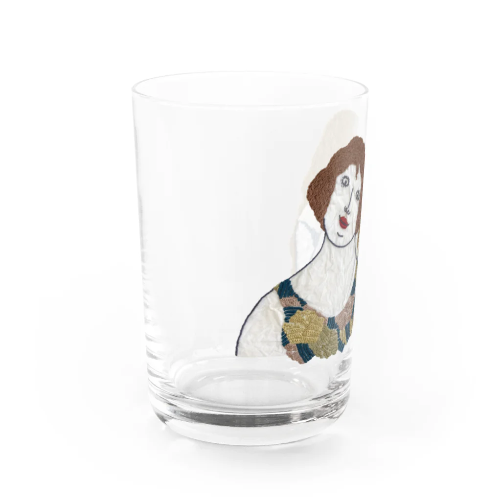 刺繍／QQの刺繍／ひそひそ Water Glass :left