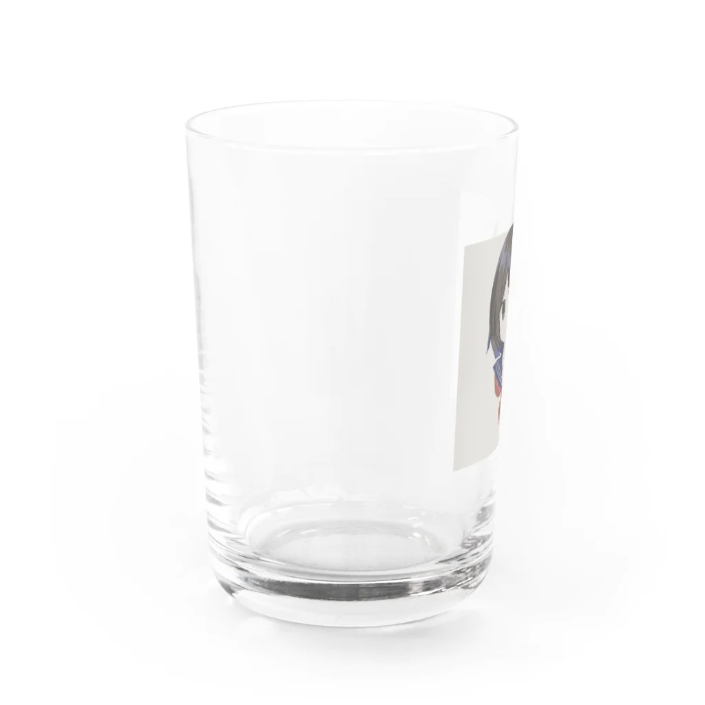 年中マスクの物憂げセーラー服ちゃん Water Glass :left