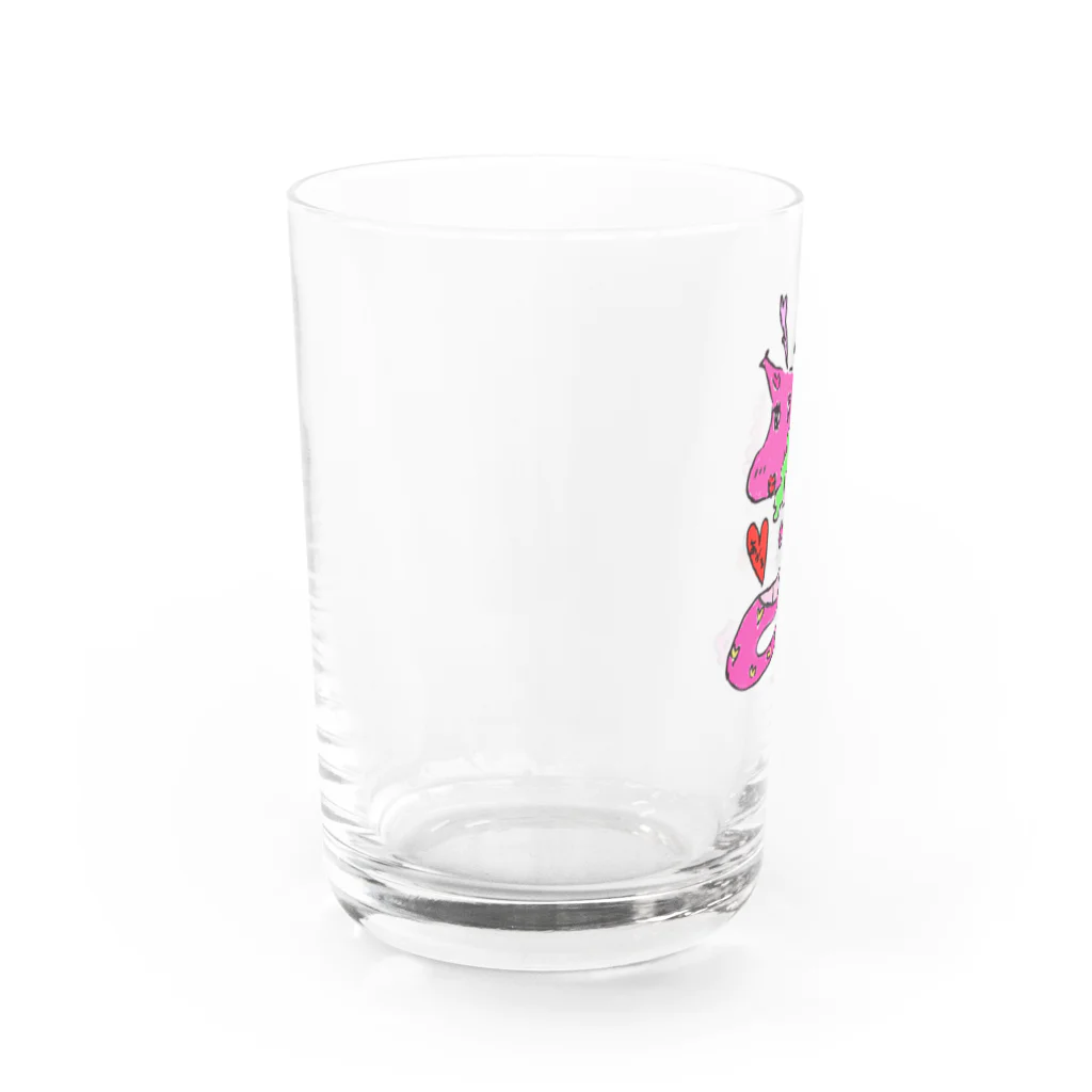 ぱんちゃぱんちゃな世界の幸せの龍ちゃん♡ Water Glass :left