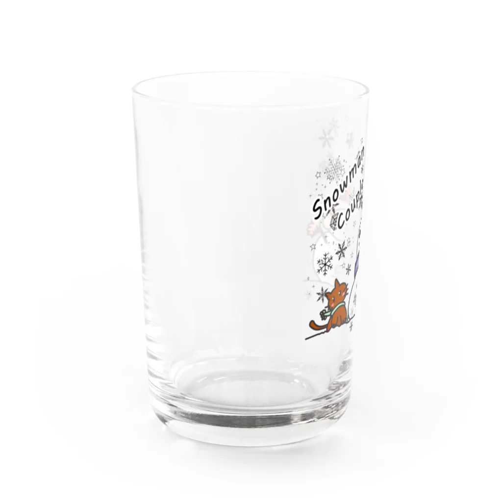 Oh!Challeの雪だるまちゃんカップル Water Glass :left