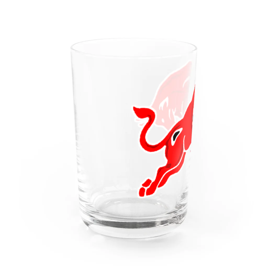 会津・赤ベコ＆ヒーロー販売所の会津・赤ベコ風猛牛 Water Glass :left