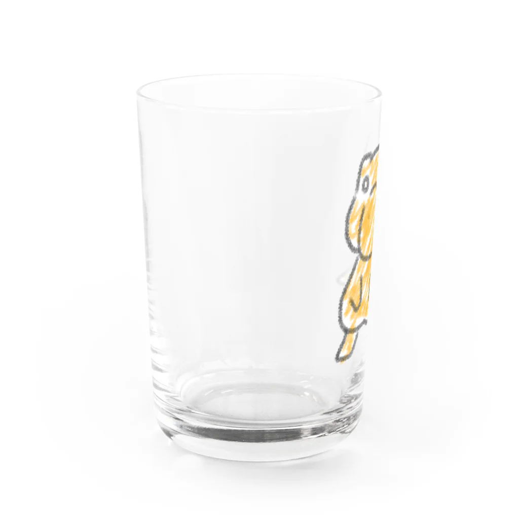 ゆるも鹿々堂の落書き風恐竜 Water Glass :left