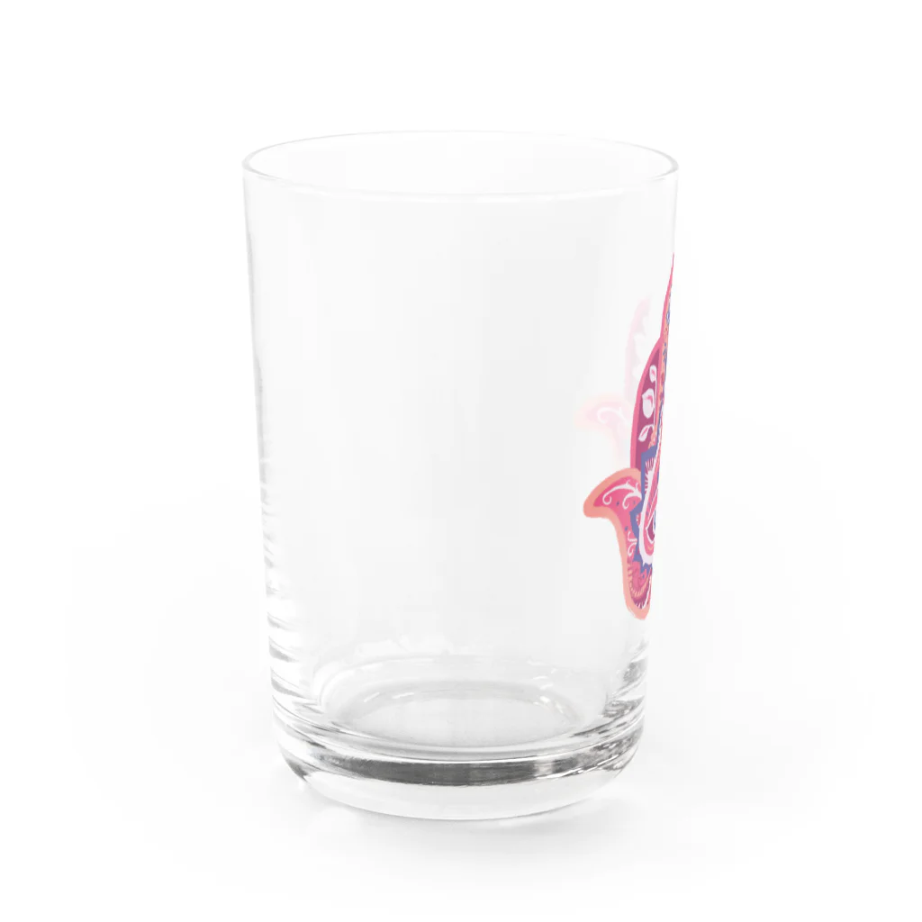 IZANAMI by Akane Yabushitaの誕生石色✋ハムサの手（7月・ルビー） Water Glass :left