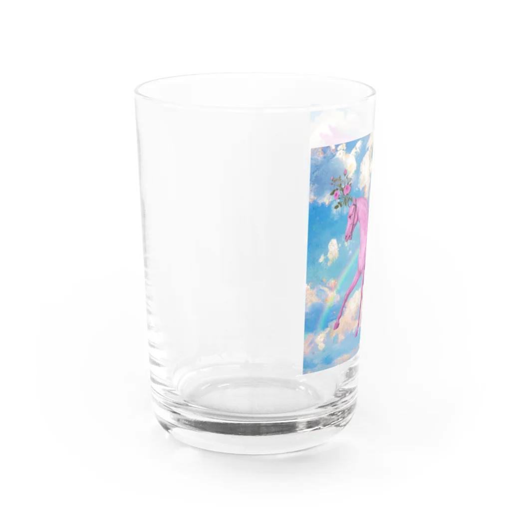 花園のピンク・ユニコーン Water Glass :left