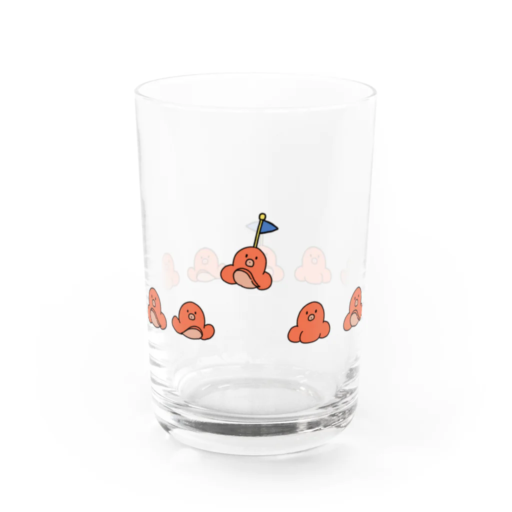 nou(のう)の長い列のタコさんウインナーズ Water Glass :left