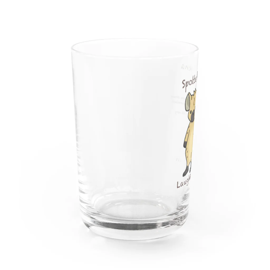 有限会社サイエンスファクトリーの強くて可愛いブチハイエナのラフィンちゃん Water Glass :left