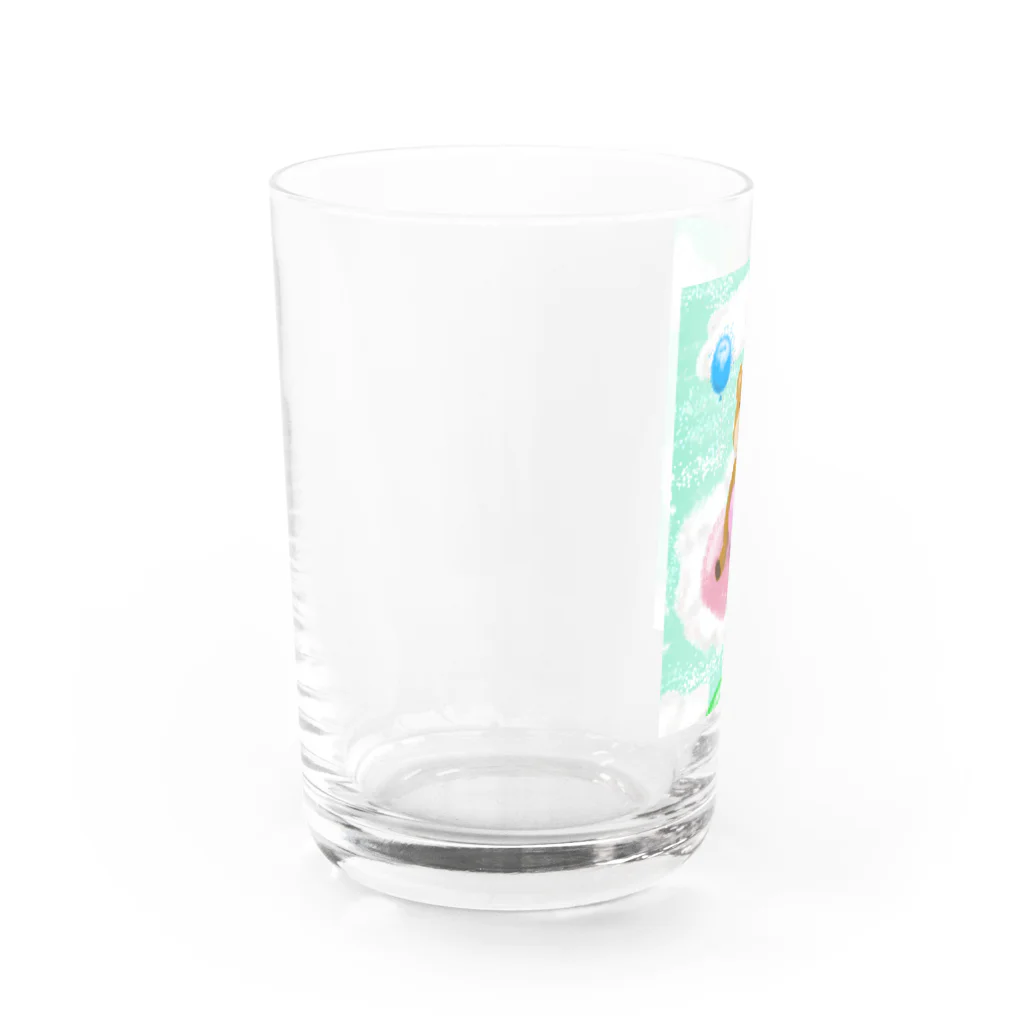 _melon_aki_のおさんぽ　テディベア  Water Glass :left